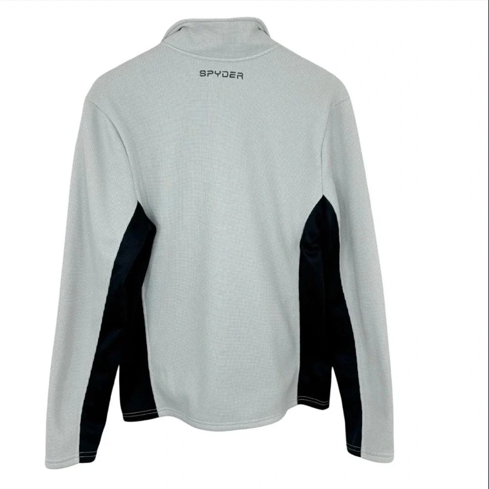 Spyder Bandit Quarter Zip Fleece Lined Performance Jacket Grey Black Mens M